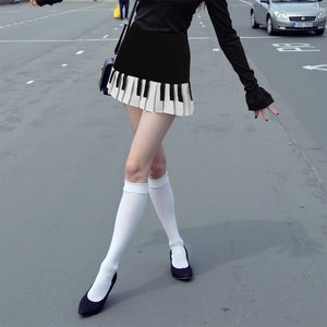 Piano Key Pleated Skirt