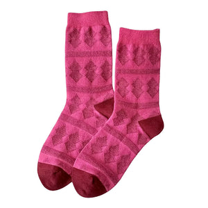 Pink & Green Patterned Socks