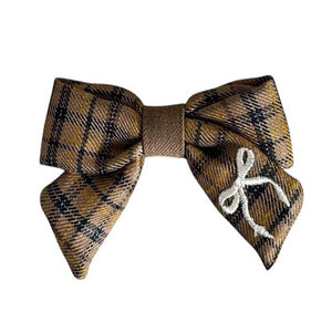 Preppy Bow Embroidery Hair Bow Set