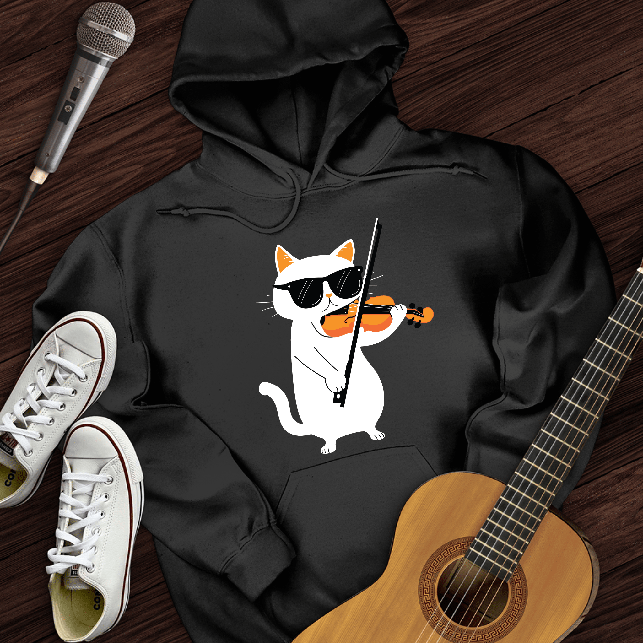 Cat Playing Violin Hoodie