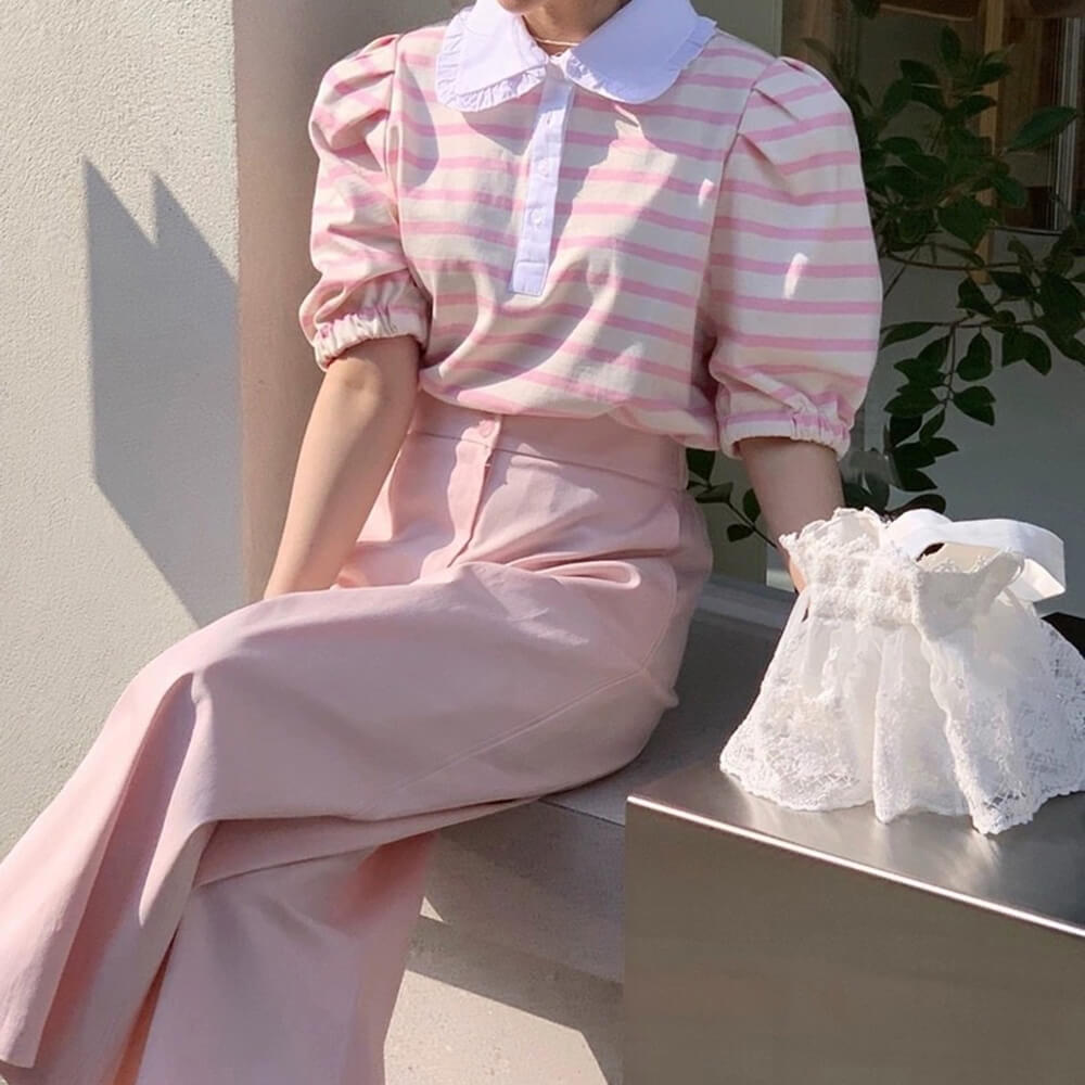 Puff Sleeve Sailor Stripe Tee