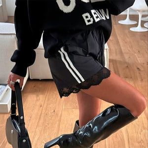 Blokette Side Stripe Lace Shorts