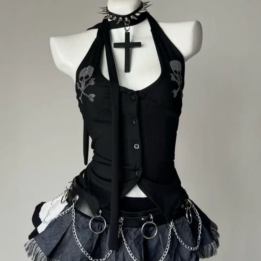 Emo Aesthetic Halter Top