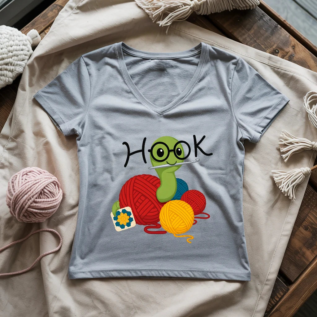 Hook Worm Lady V-neck