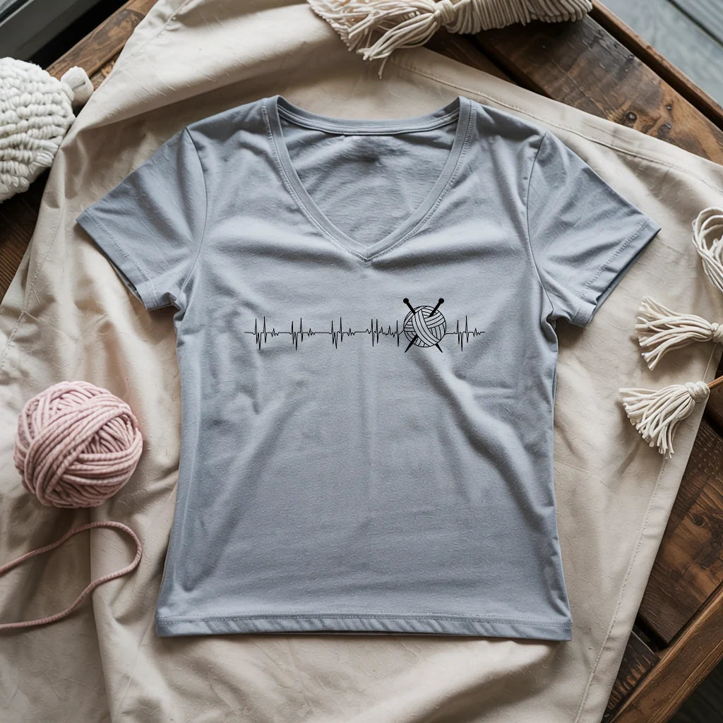 Knit Heartbeat Lady V-neck