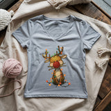 Knitmas Reindeer Lady V-neck