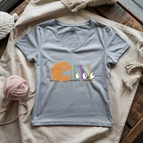 Spooky Yarn Muncher Lady V-neck