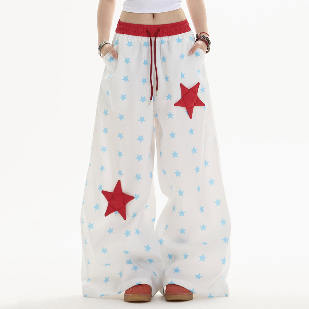 Star Girl Aesthetic Wide-Leg Trousers