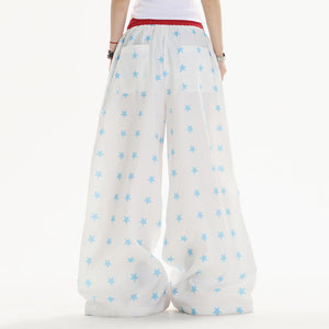 Star Girl Aesthetic Wide-Leg Trousers
