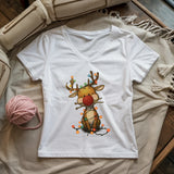 Knitmas Reindeer Lady V-neck