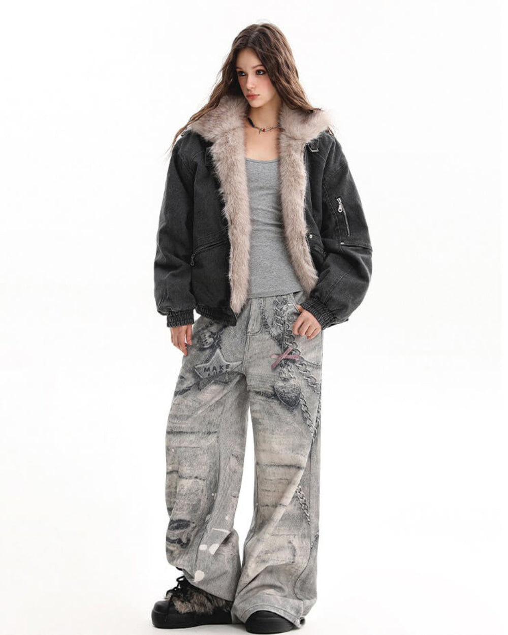 Not Your Babydoll Fur Trim Bomber Jacket