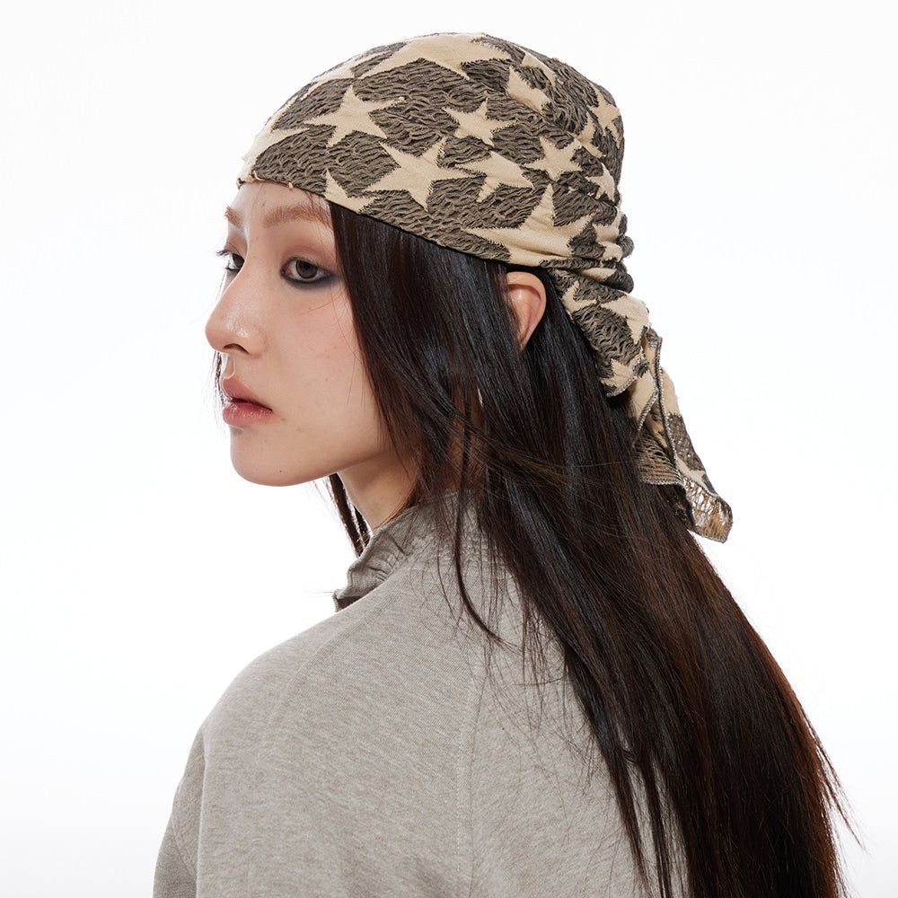 Y2K Star Print Bandana Headscarf